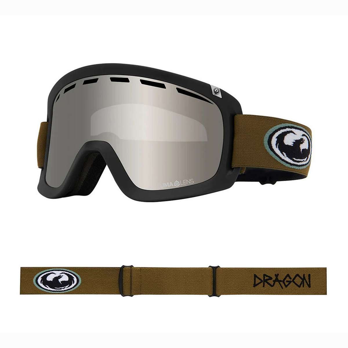 Dragon D1 OTG - Old Skool LL Silver Ionized & LL Amber Lens Snow